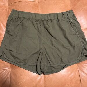 Madewell Green Shorts Lightweight Elastic Waist